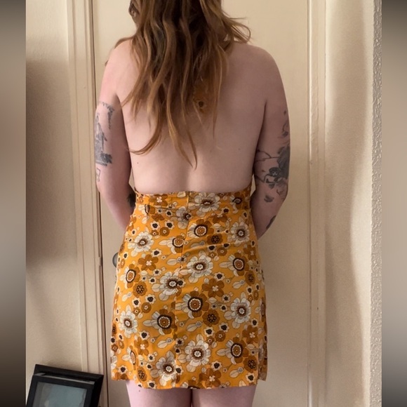 Orange Floral Halter Neck Mini Dress “Cider” Size Large - Picture 8 of 10